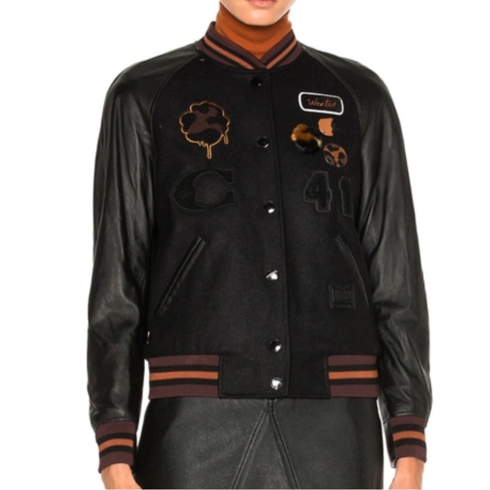 Coach 1941 Varsity Wool and Leather Jacket, Size.